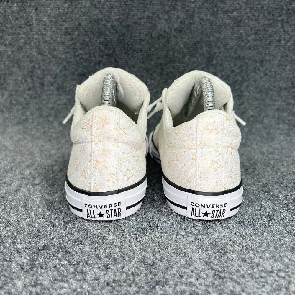 Converse All Star Street Slip Sneakers Girl's‎ 6 White Gold Star Athletic Shoes